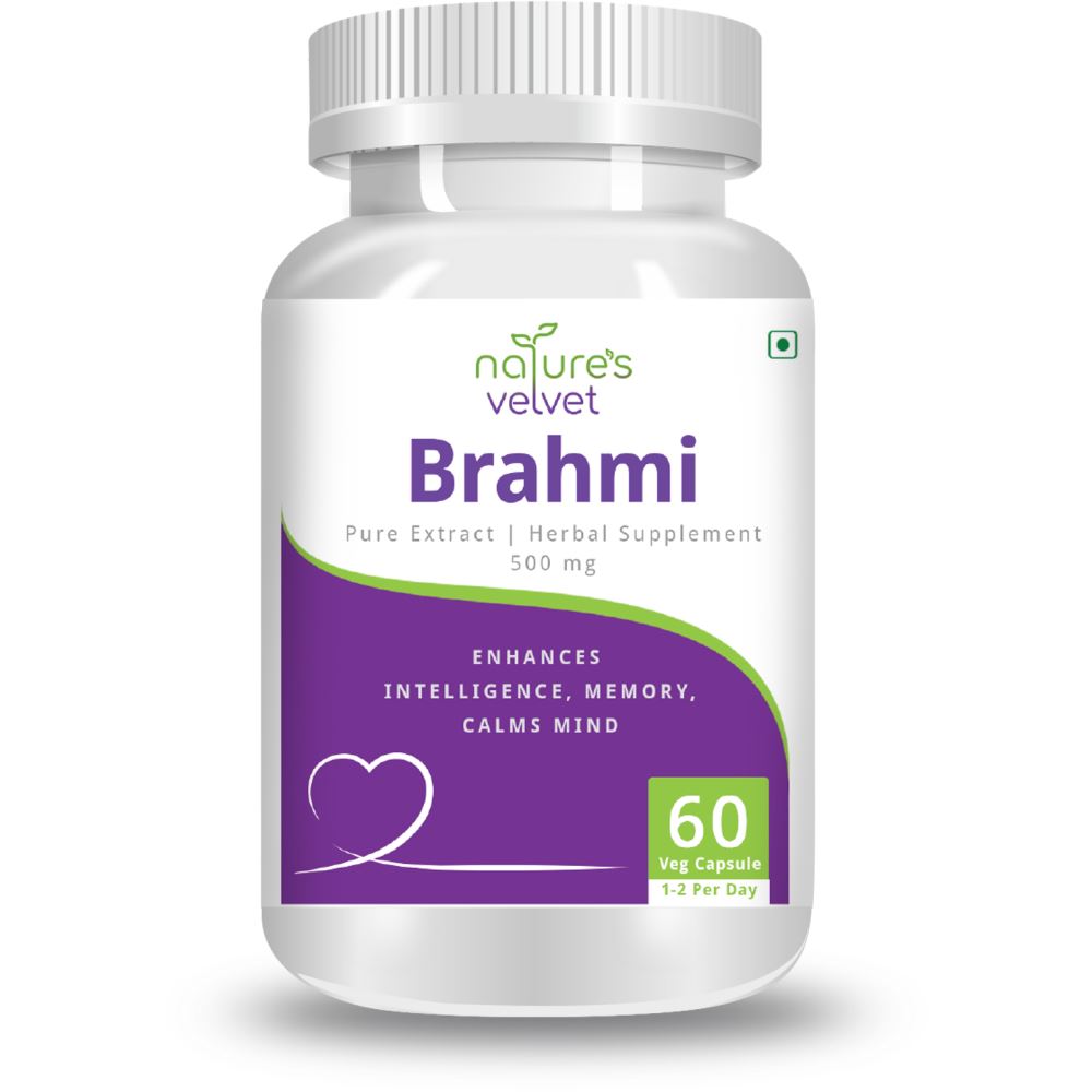 Natures Velvet Brahmi Pure Extract 500Mg Veggie Capsules (60caps)
