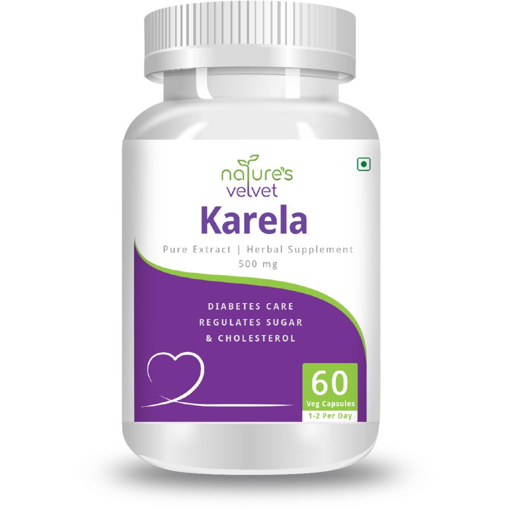 Natures Velvet Karela Pure Extract 500Mg Veggie Capsules (60caps)