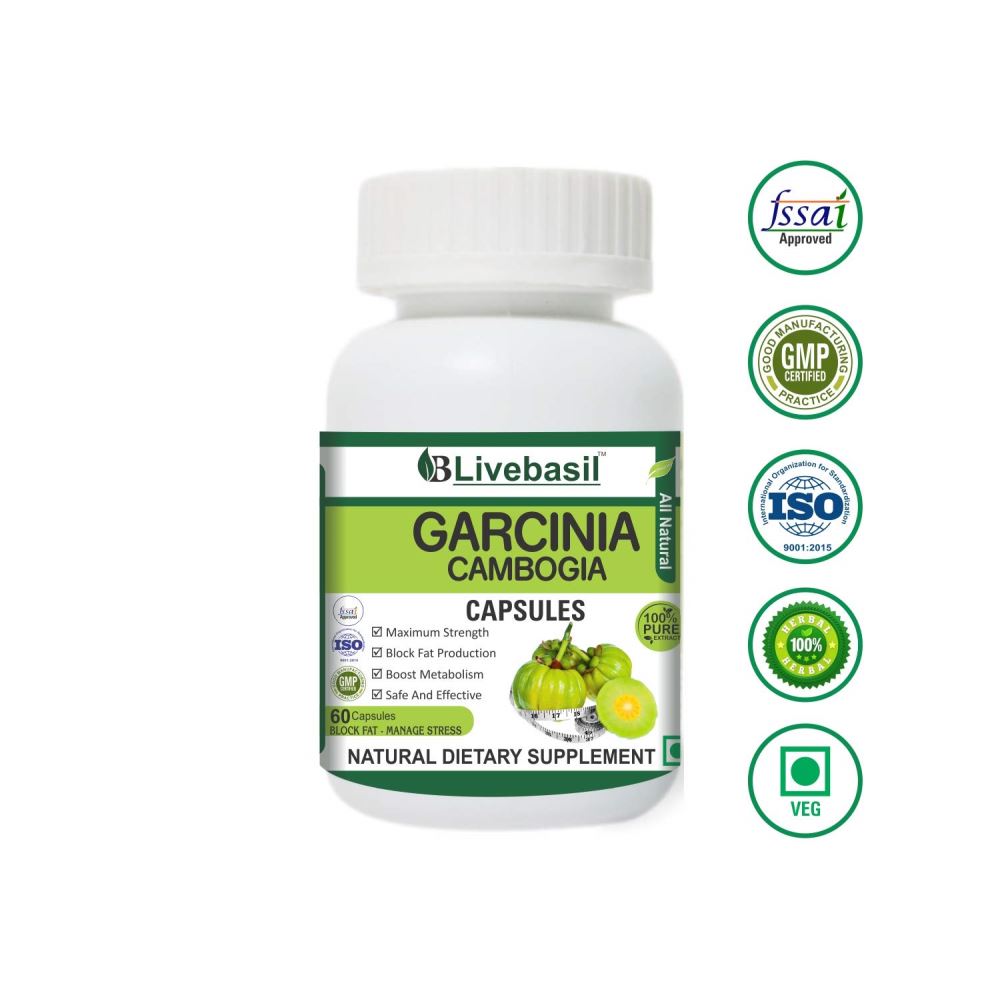 Livebasil Overseas Garcinia Cambogia Extract Capsules - Natural Weight Loss Supplement - Fat Blocking (60caps, Pack of 2) Livebasil Overseas Garcinia Cambogia Extract Capsules - Natural Weight Loss Supplement - Fat Blocking (60caps, Pack of 2)
