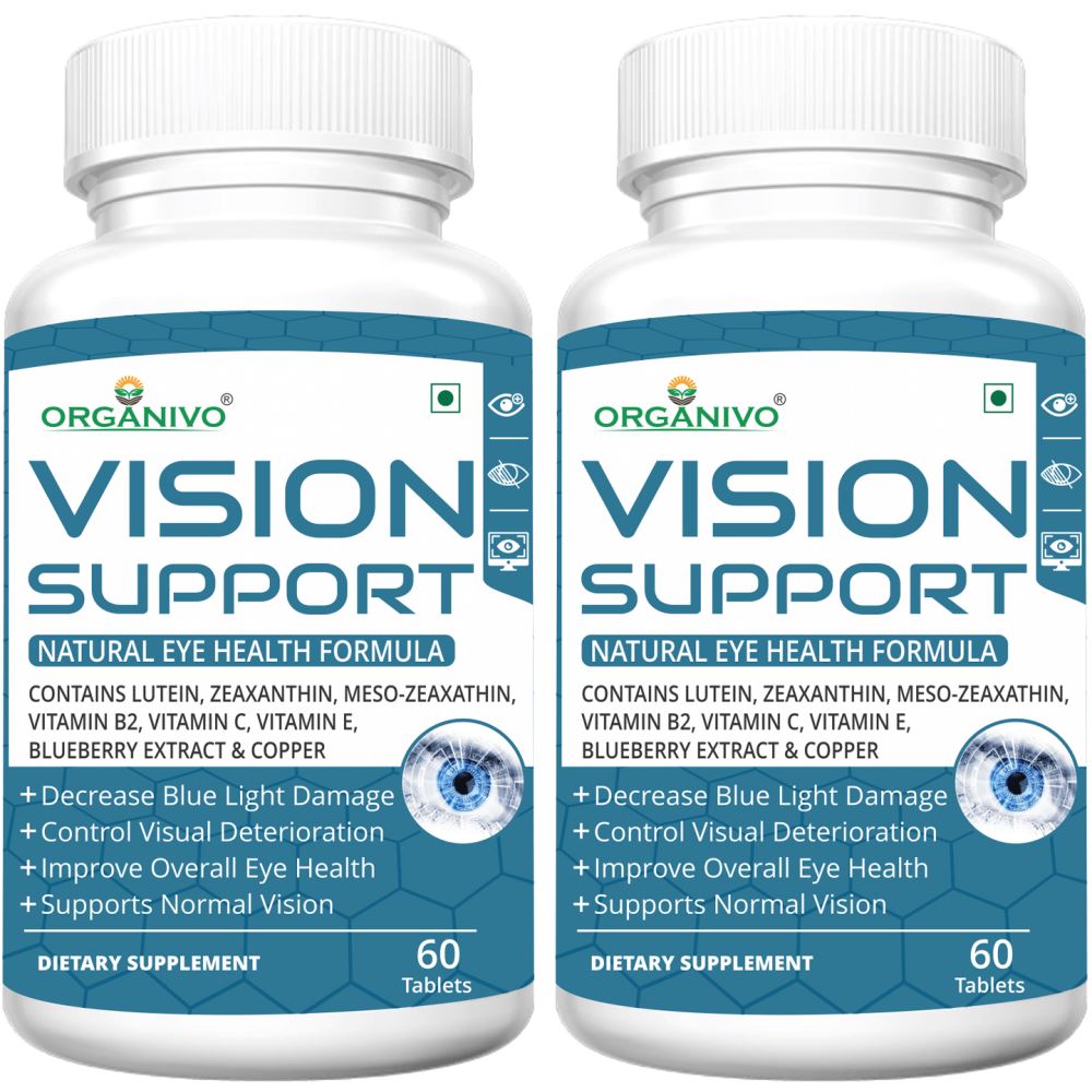 Organivo Vision Support Complete Eye Health Formula Tablets (60tab, Pack of 2)