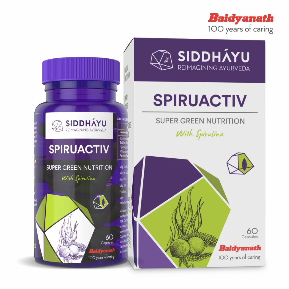 Siddhayu Spiruactiv Natural Spirulina Nutrition Capsules (60caps)