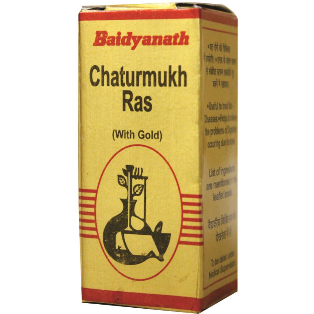 Baidyanath (Nagpur) Chaturmukh Ras With Gold (10tab) Baidyanath (Nagpur) Chaturmukh Ras With Gold (10tab)