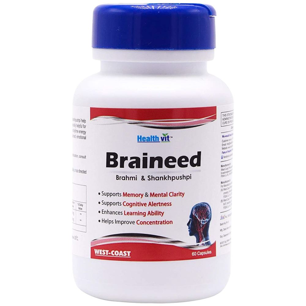 Healthvit Braineed Brahmi & Shankhpushpi Aid (60caps)