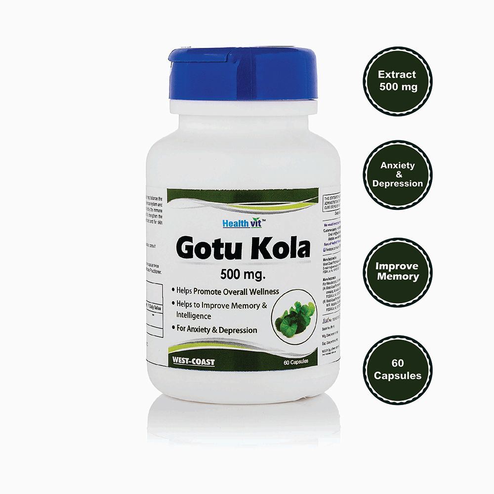 Healthvit Gotu Kola Leaf Extract - 500Mg (60caps)