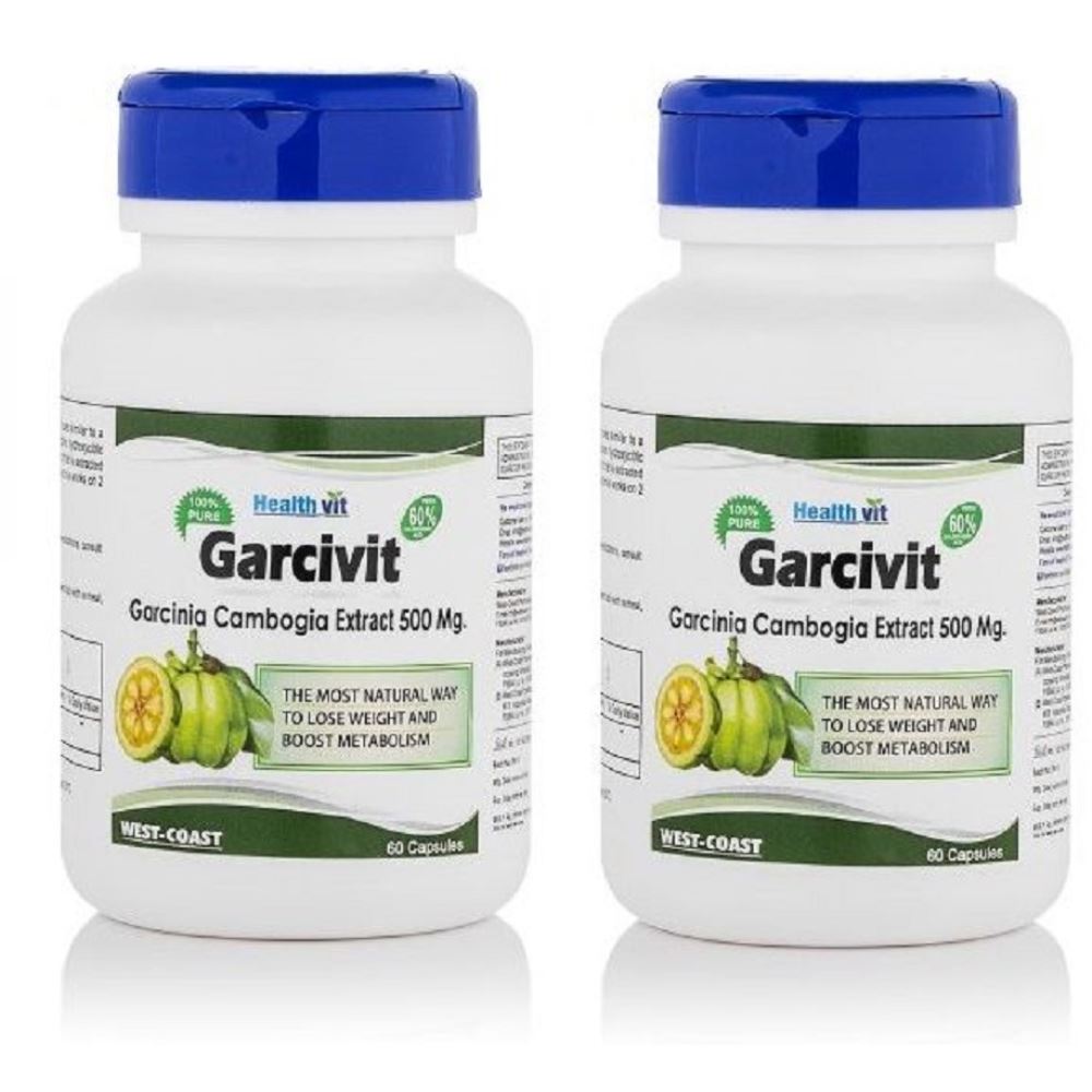 Healthvit Garcivit Garcinia Powder 500Mg (60caps, Pack of 2)