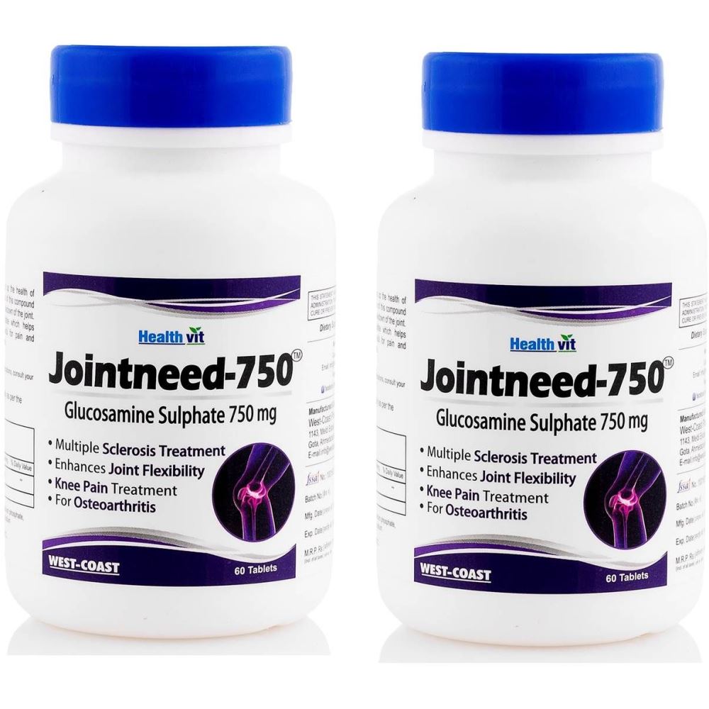 Healthvit Jointneed-750 Glucosamine Sulphate 750Mg (60tab, Pack of 2)