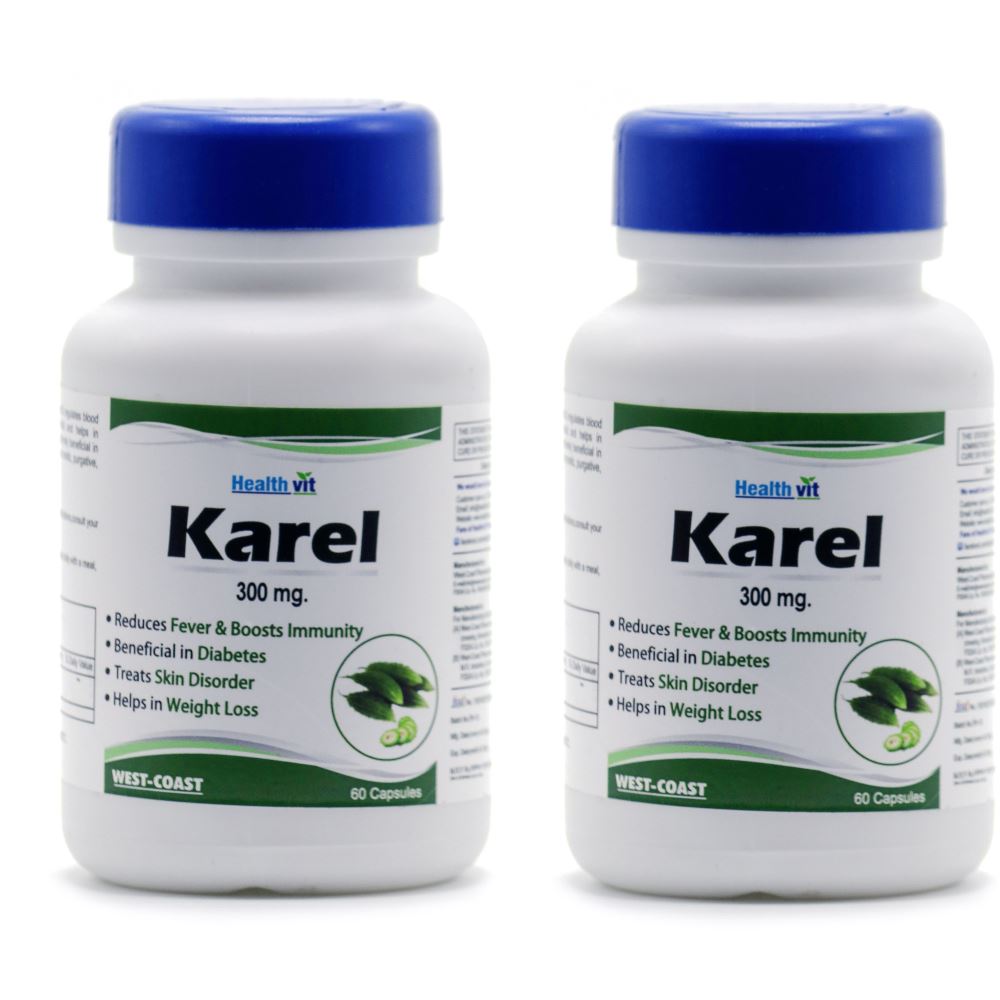 Healthvit Karel Karela Powder 300Mg (60caps, Pack of 2)