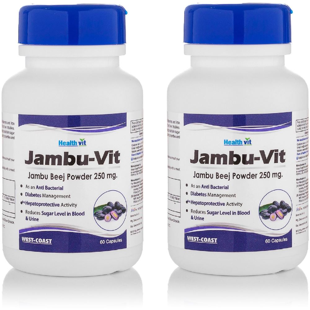 Healthvit Jambu-Vit Jambo Beej Powder 250Mg (60caps, Pack of 2)