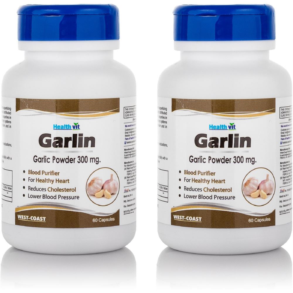 Healthvit Garlin Garlic Powder 300Mg (60caps, Pack of 2)
