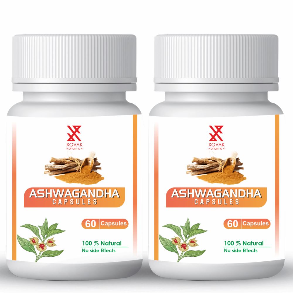 Xovak Pharma Natural & Herbal Ashwagandha Capsules (60caps, Pack of 2)