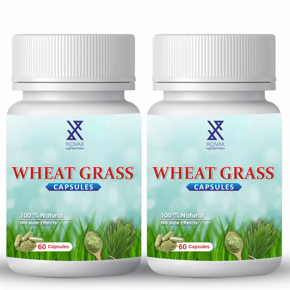 Xovak Pharma Natural & Herbal Wheat Grass Capsules (60caps, Pack of 2)