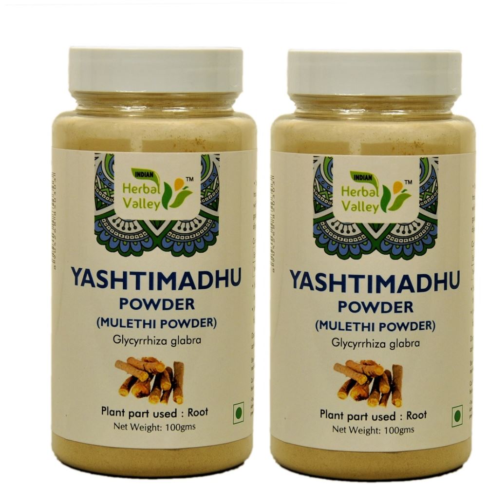 Indian Herbal Valley Yashtimadhu Mulethi Powder (100g, Pack of 2)