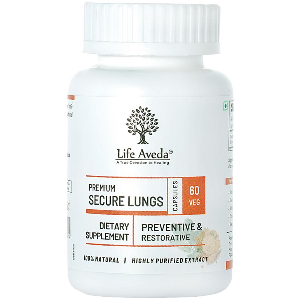 Life Aveda Premium Secure Lungs (500Mg) Veg Capsules (60caps)