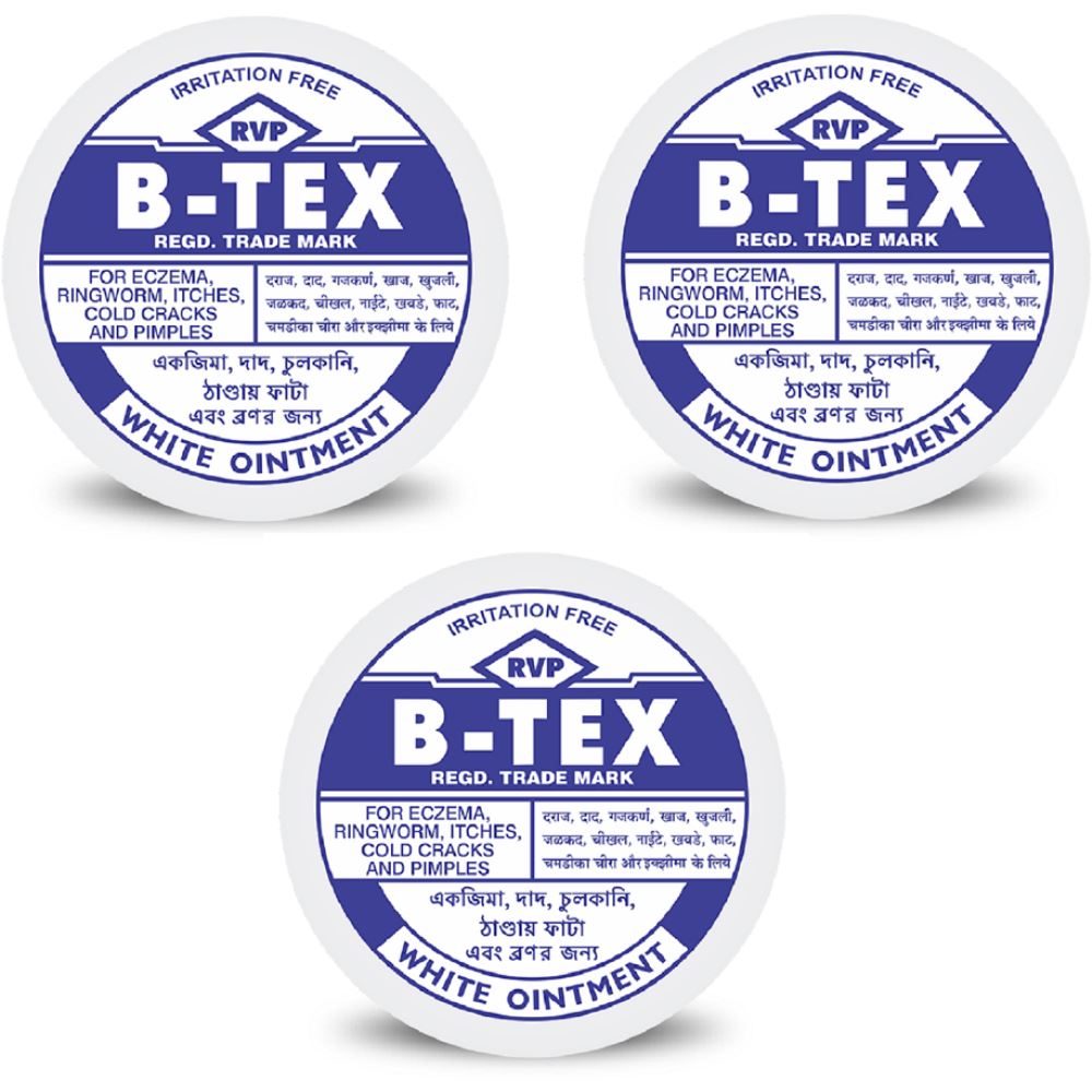 B Tex White Ointment (14g, Pack of 3)