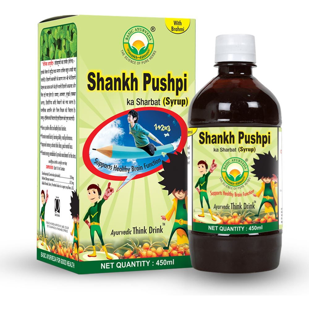 Basic Ayurveda Shankhpushpi Syrup (Brahmi Yukt) (450ml)