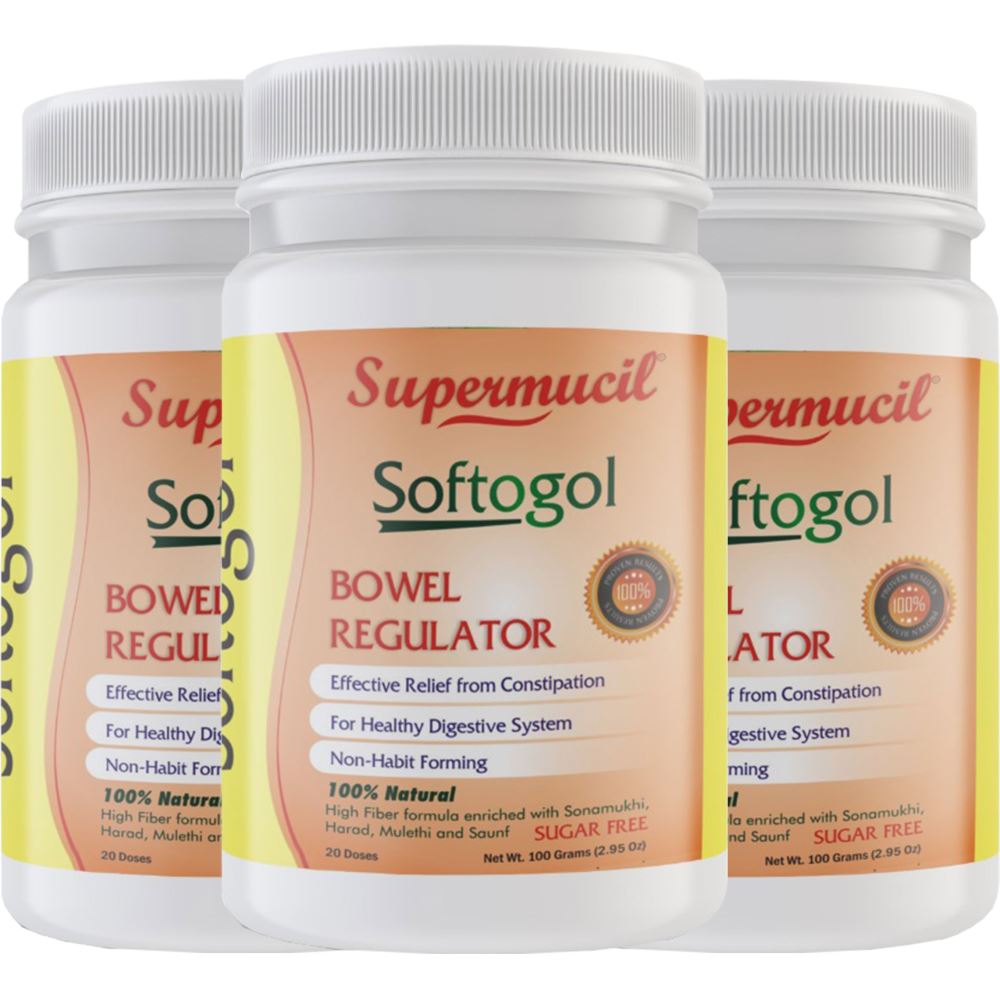 Supermucil Softogol Psyllium Powder With Senna (100g, Pack of 3)