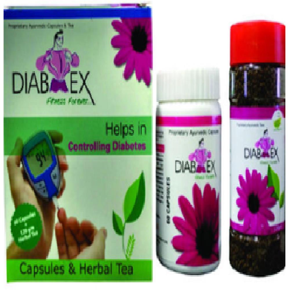 VXL Ayurvedic Diabex 60 Capsules & 120g Tea (1Pack)