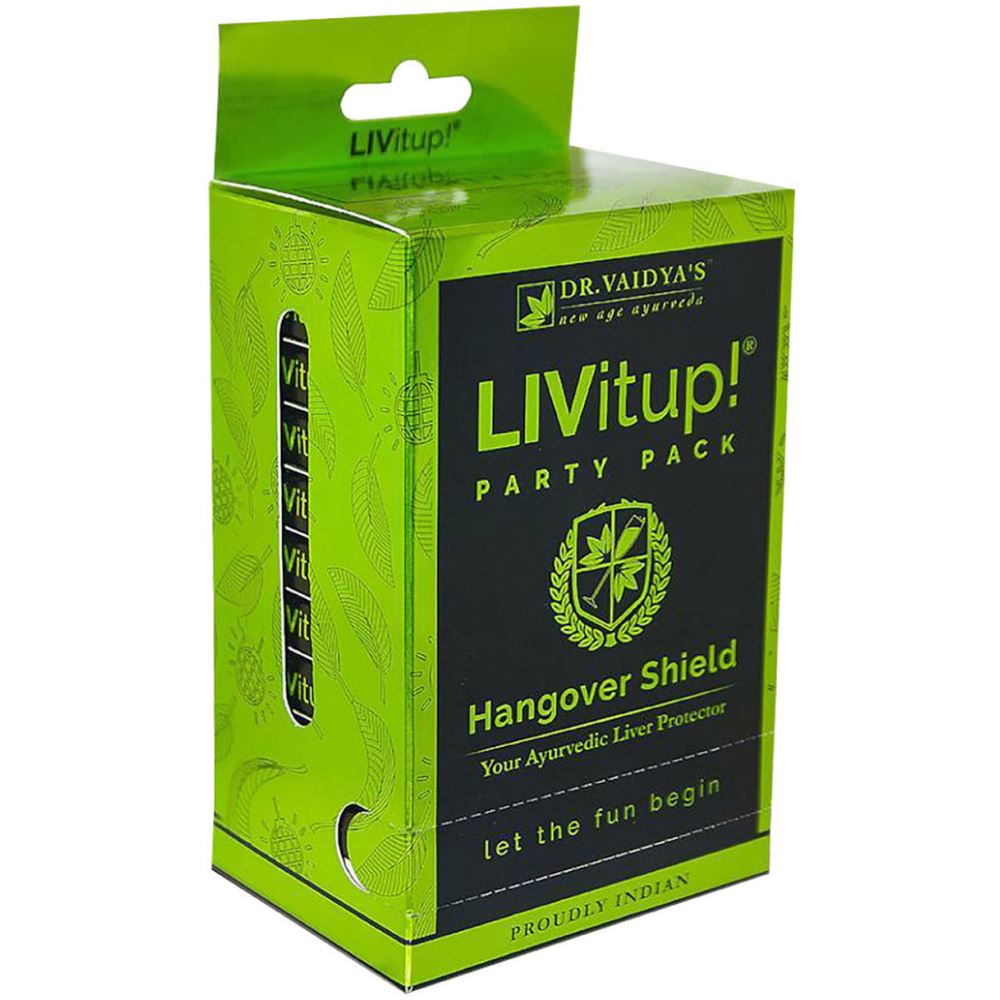 Dr. Vaidyas LIVitup! Hangover Shield and Liver Protector (5caps, Pack of 10)