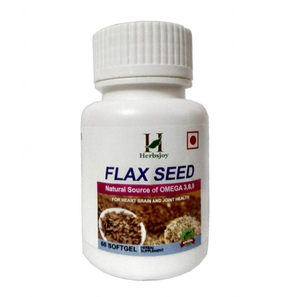 Herbsjoy Flaxseed Oil Capsules 500Mg (60Soft Gels)