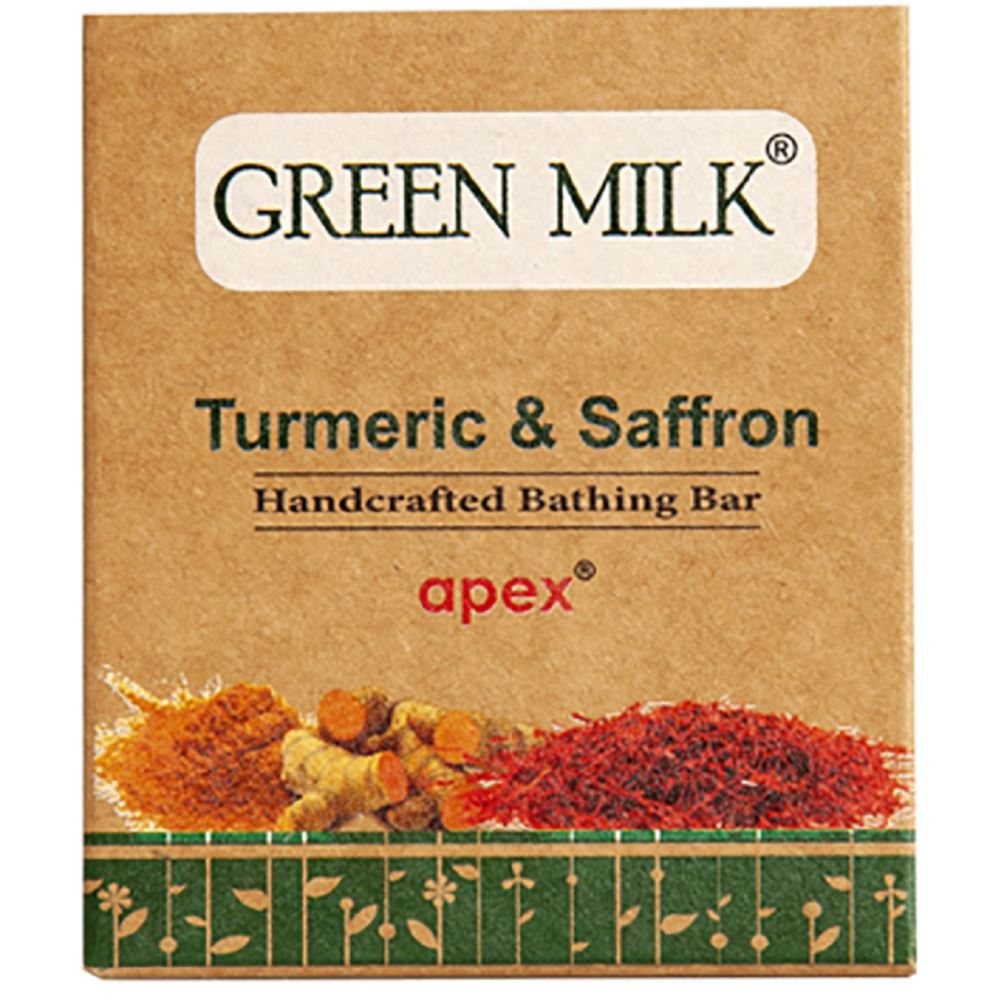 Green Milk Handcrafted Bathing Bar-(Tur & Saffron) Soap (100g)