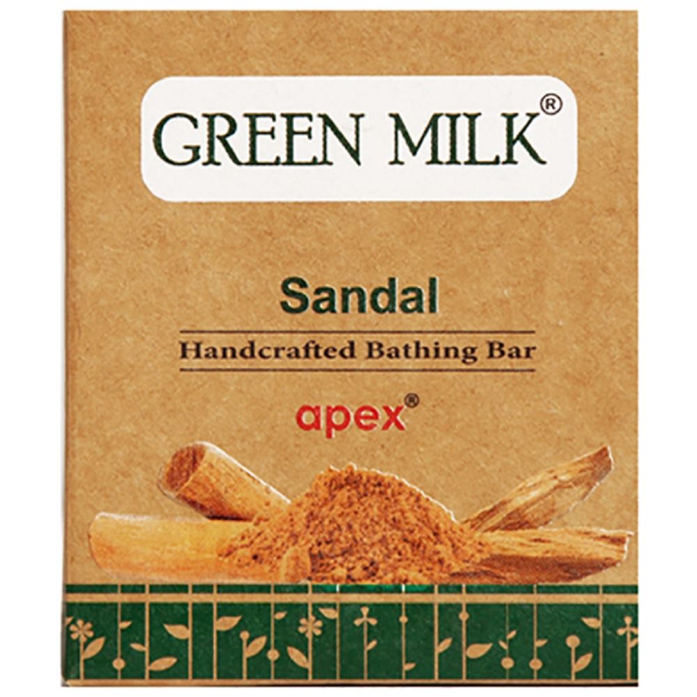 Green Milk Handcrafted Bathing Bar (Sandal) Soap (100g)