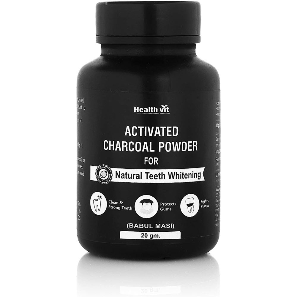 Healthvit Activated Charcoal Powder For Natural Teeth Whitening (20g)