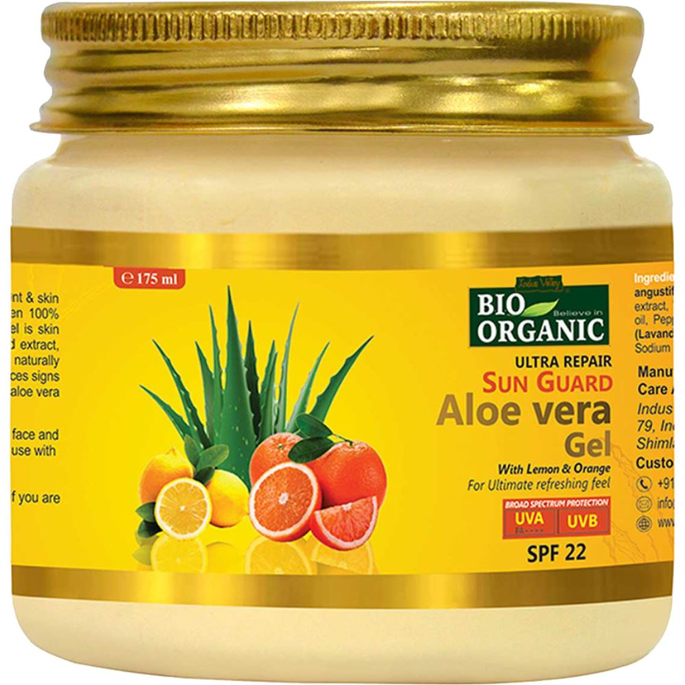 Indus valley Bio Organic Ultra Repair Sun Guard Aloe Vera Gel With Lemon & Orange (175ml)