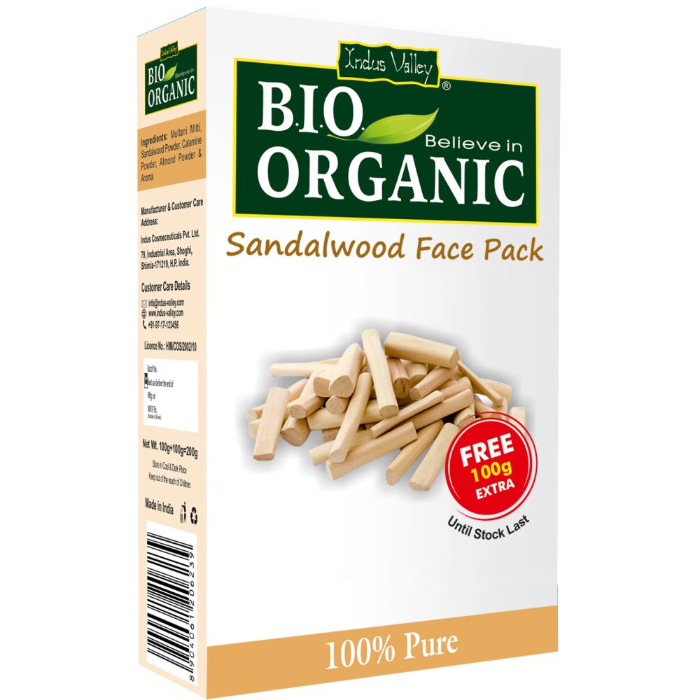 Indus valley Bio Organic Sandalwood Face Pack Powder (100g)