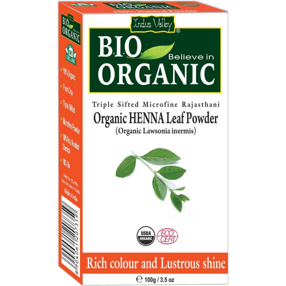 Indus valley Bio Organic Henna Leaf Powder (100g)