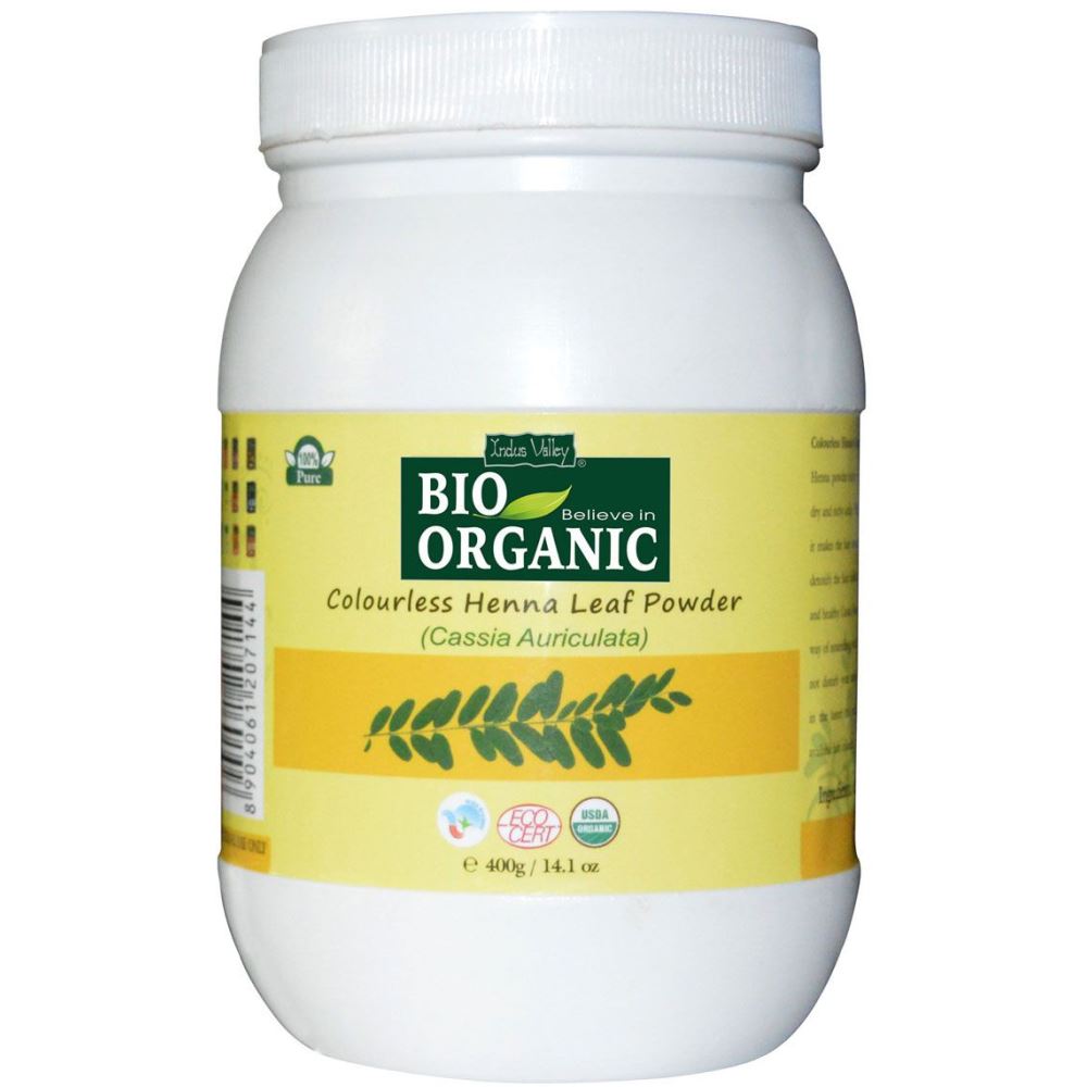 Indus valley Bio Organic Colourless Henna Leaf Powder (400g) Indus valley Bio Organic Colourless Henna Leaf Powder (400g)