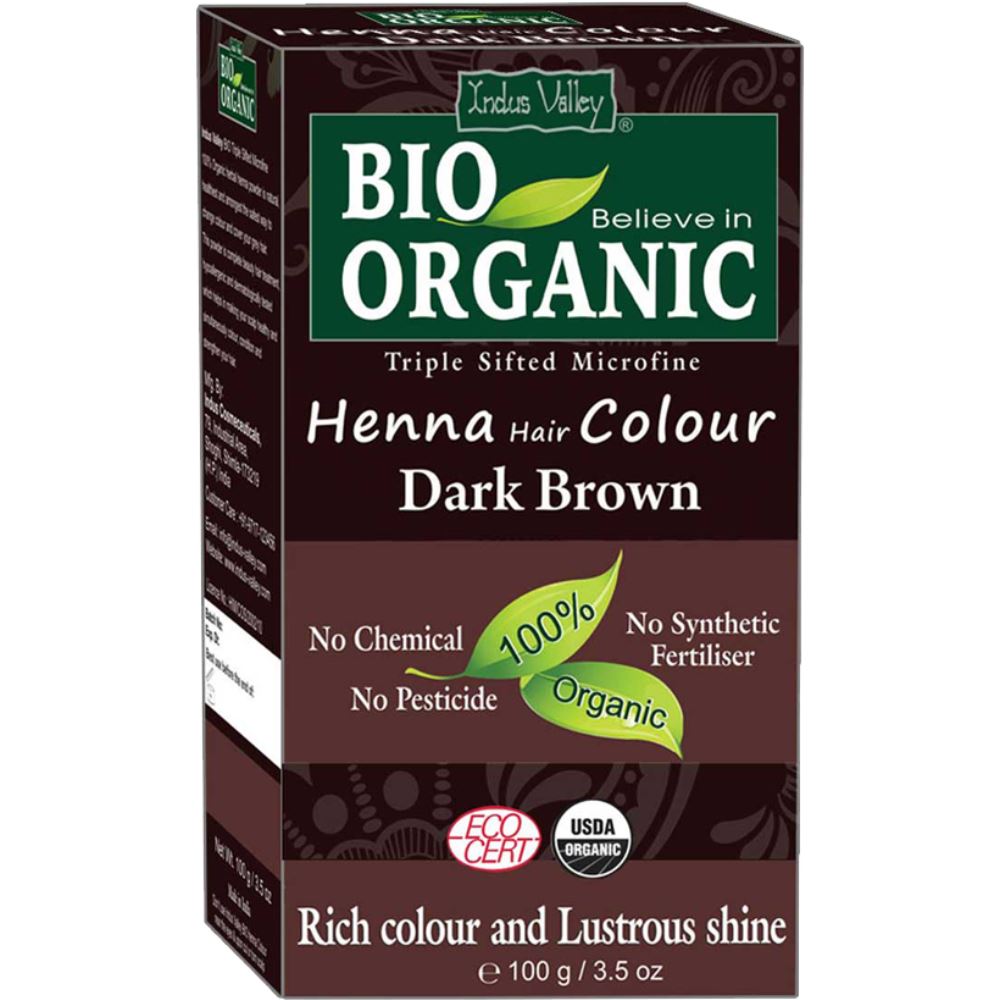Indus valley Bio Organic Dark Brown Henna Hair Color (100g)