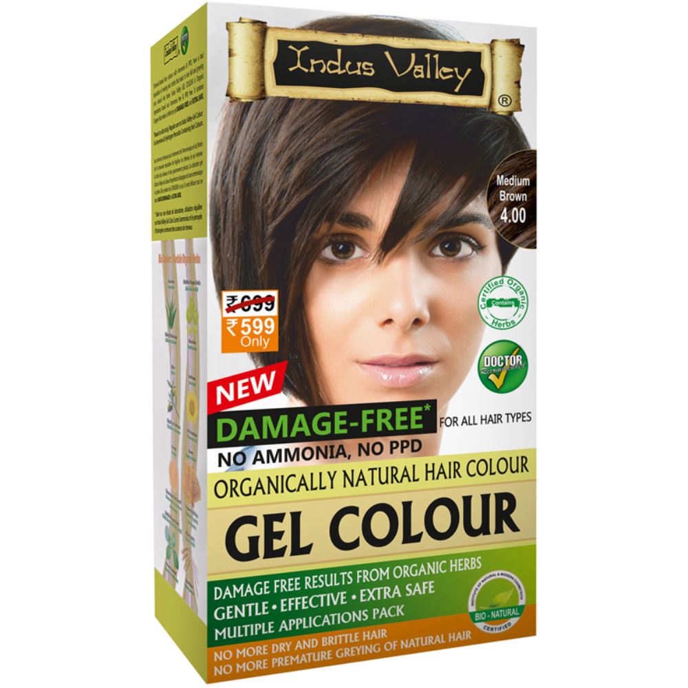 Indus valley Organically Natural Gel Hair Color Medium Brown 4.0 (220g) Indus valley Organically Natural Gel Hair Color Medium Brown 4.0 (220g)