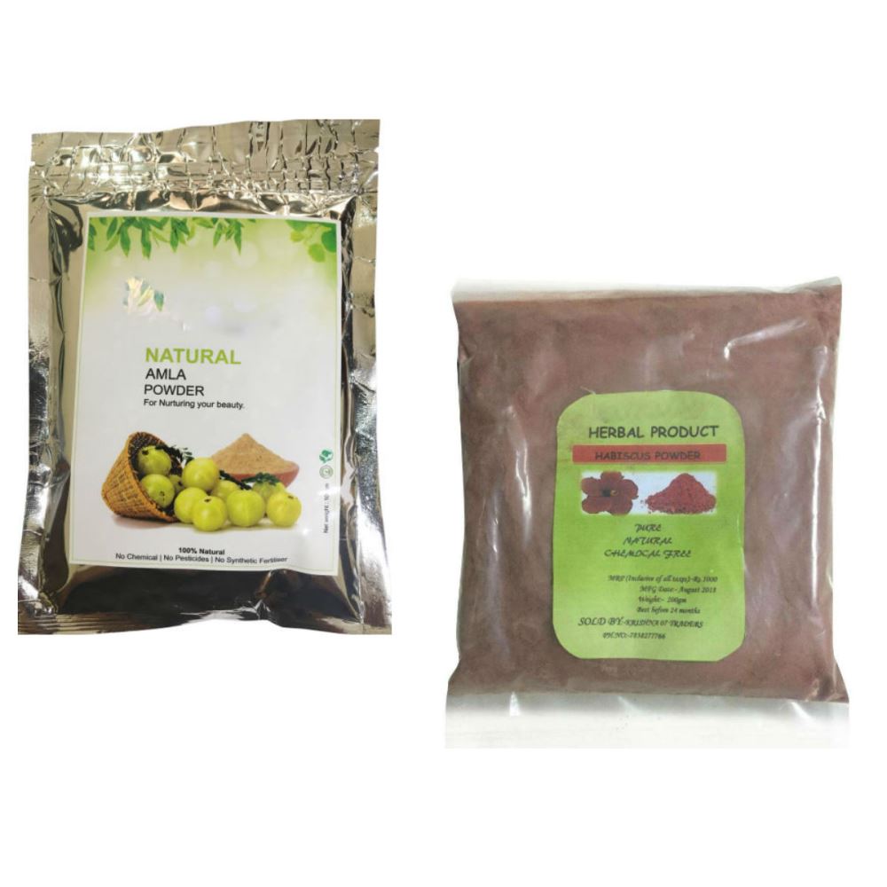 Indirang Amla Powder(100G) & Hibiscus Powder(100G) Combo Pack (1Pack)