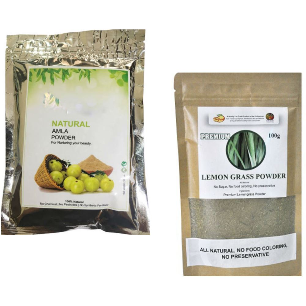 Indirang Amla Powder(100G) & Lemongrass Powder(100G) Combo Pack (1Pack)