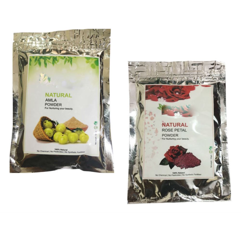 Indirang Amla Powder(100G) & Rose Powder(100G) Combo Pack (1Pack)