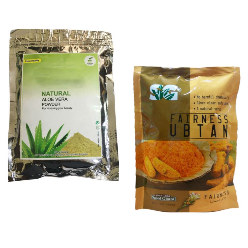 Indirang Aloe Vera Powder(100G) & Fairness Powder(100G) Combo Pack (1Pack)