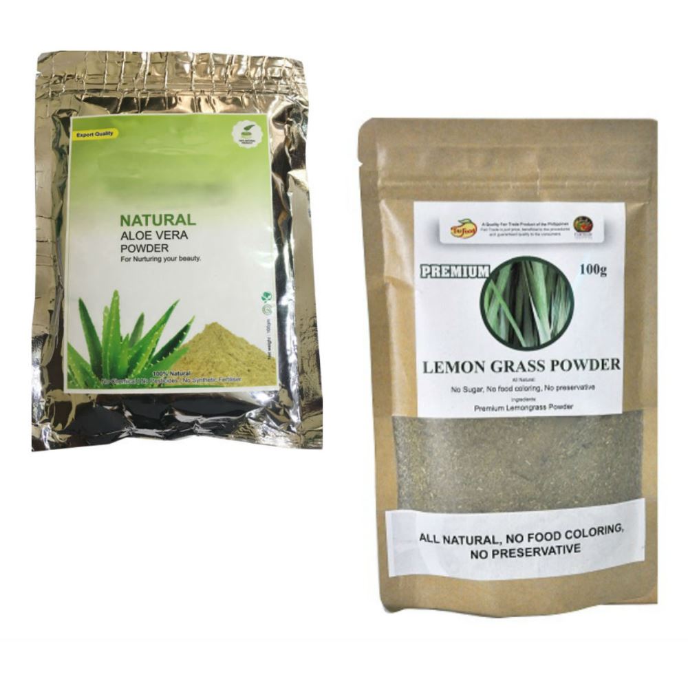 Indirang Aloe Vera Powder(100G) & Lemongrass Powder(100G) Combo Pack (1Pack)