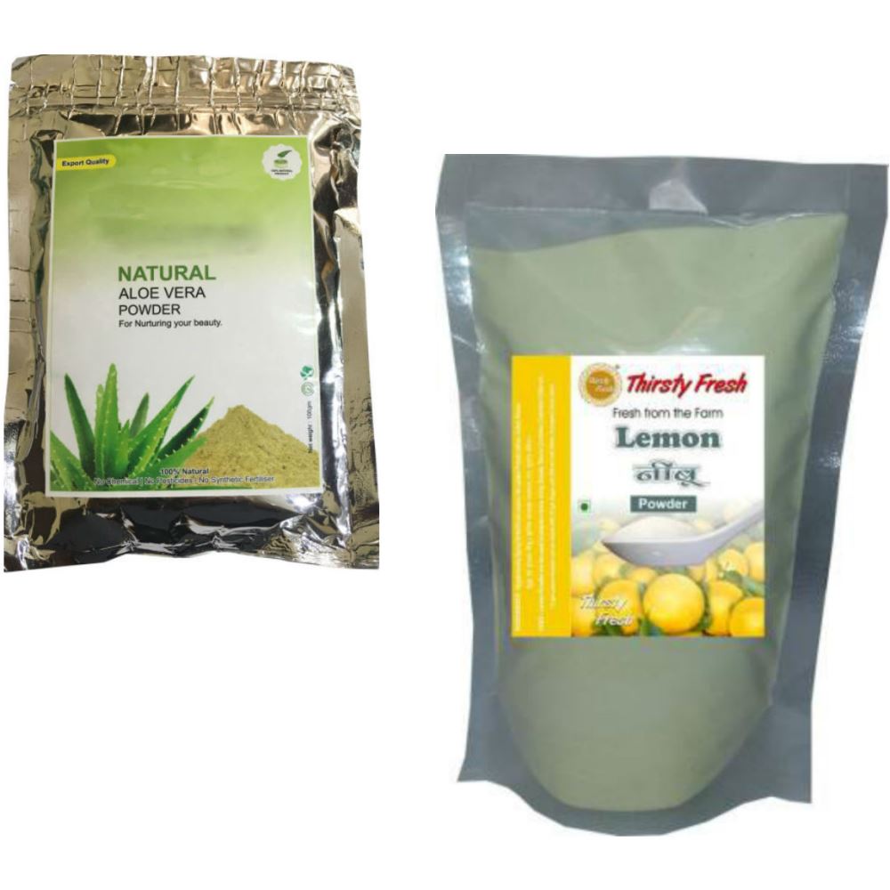Indirang Aloe Vera Powder(100G) & Lemon Powder(100G) Combo Pack (1Pack)