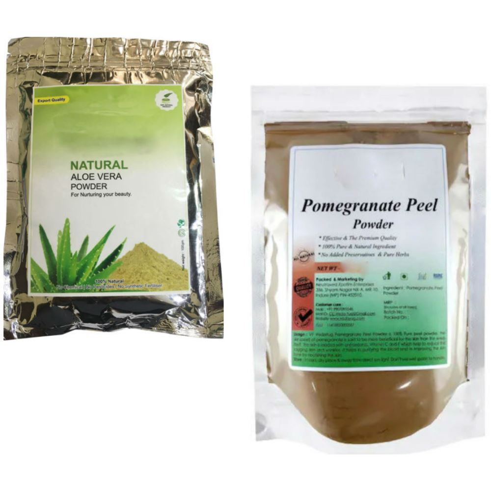 Indirang Aloe Vera Powder(100G) & Pomegranate Powder(100G) Combo Pack (1Pack)