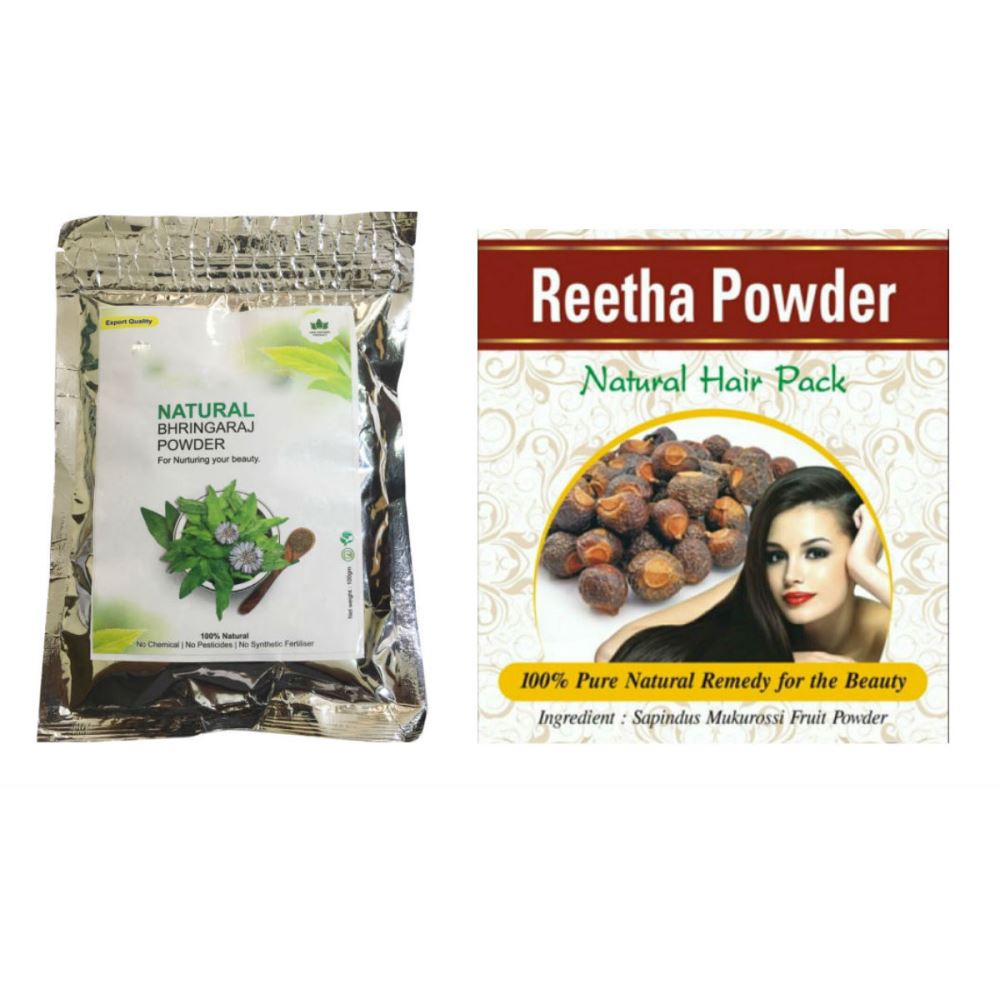 Indirang Bhringraj Powder(100G) & Reetha Powder(100G) Combo Pack (1Pack)