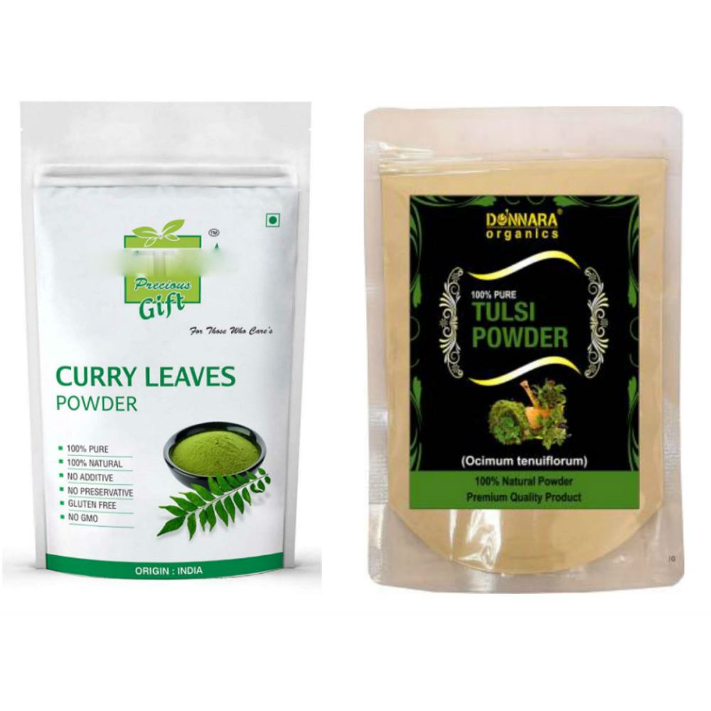 Indirang Curry Leaf Powder(100G) Powder & Tulsi Powder(100G) Combo Pack (1Pack)