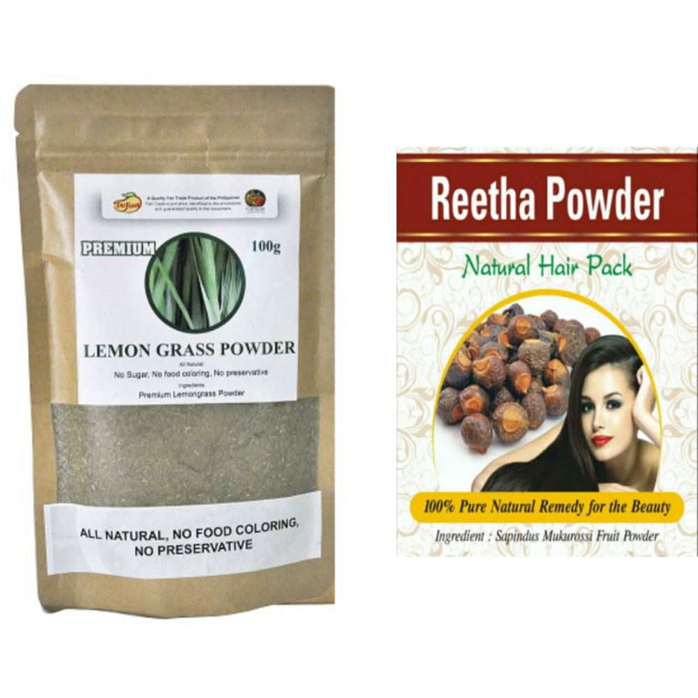 Indirang Lemongrass Powder(100G) & Reetha Powder(100G) Combo Pack (1Pack)