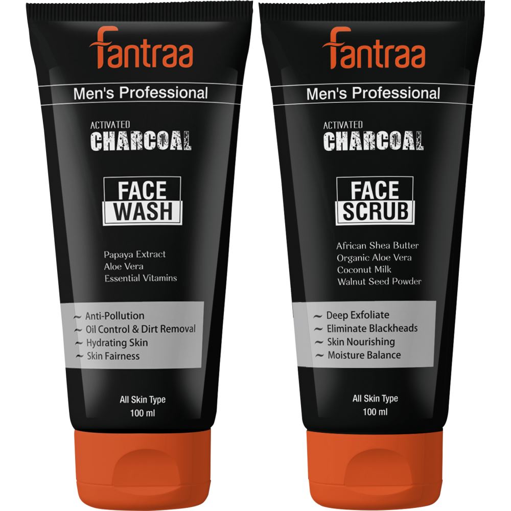 Fantraa Activated Charcoal Face Wash(100Ml) And Scrub(100Ml) Combo (1Pack)