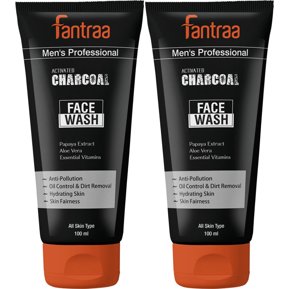 Fantraa Activated Charcoal Face Wash (100ml, Pack of 2)
