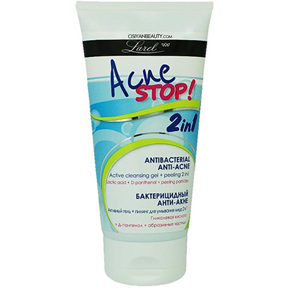 Larel Acne Stop Antibacterial Anti-Acne Active Gel-Peeling Washing 2In1(Made In Europe) (150ml)
