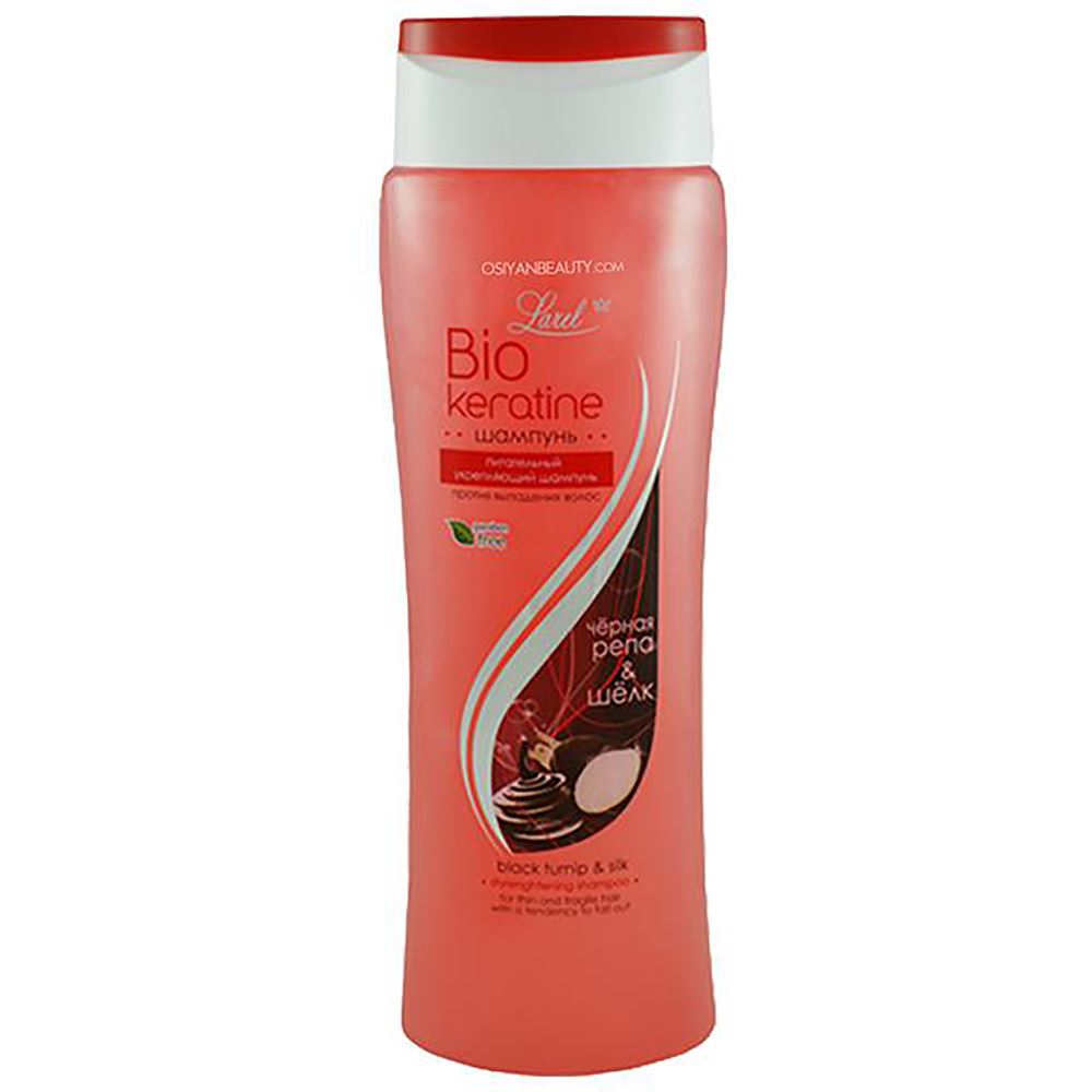 Larel Bio Keratine Shampoo With Black Turnip Extract And Silk Strengthening For Thin And Fragile Hair With A Tendency To Fall Out (Made In Europe) (400ml)