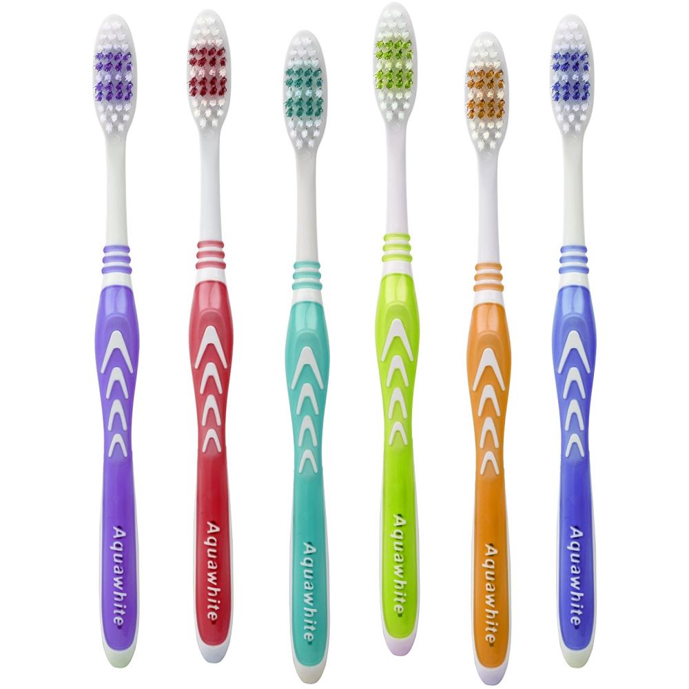 Aquawhite Popular Flexi Medium Bristles Toothbrush (6Pack)