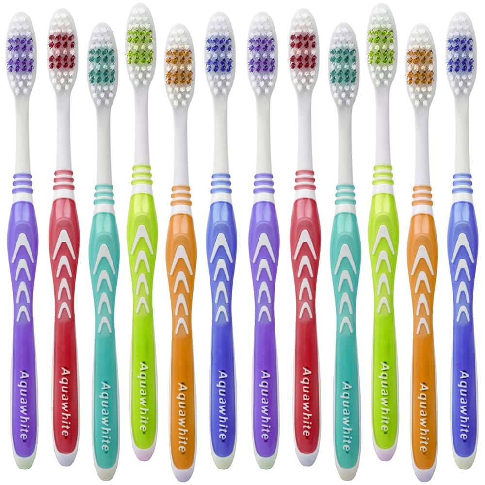 Aquawhite Popular Flexi Medium Bristles Toothbrush (12Pack)