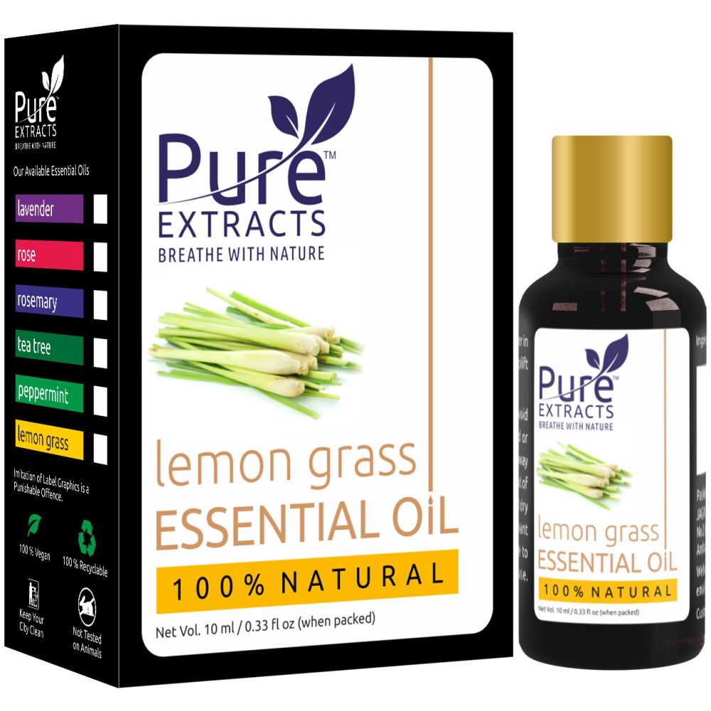 Pure Extracts 100% Pure Lemongrass Essential Oil (10ml) Pure Extracts 100% Pure Lemongrass Essential Oil (10ml)