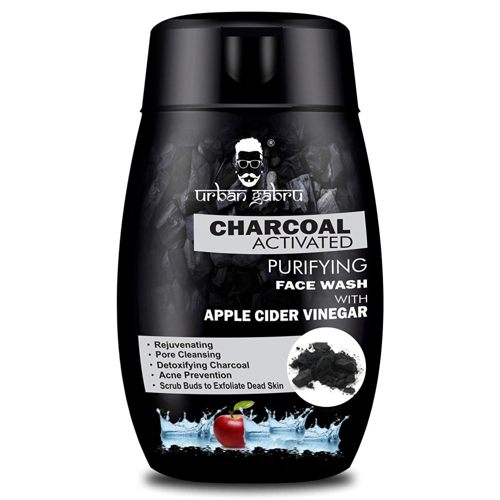 Urban Gabru Charcoal Face Wash With Apple Cider Vinegar For Pimple/Acne Control And Clear Glowing Skin (120g)